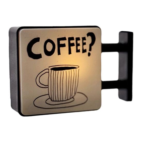 Coffee Lamp Refrigerator Magnet 3D Vintage Coffee Shop Light Fridge Magnet Cabinet Locker Whiteboard Decoration Coffee Lovers Gift