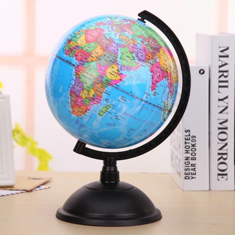 Vibrant Blue Pvc Globe 14.16cm High Definition Earth Model For Classroom Learning In English And Chinese