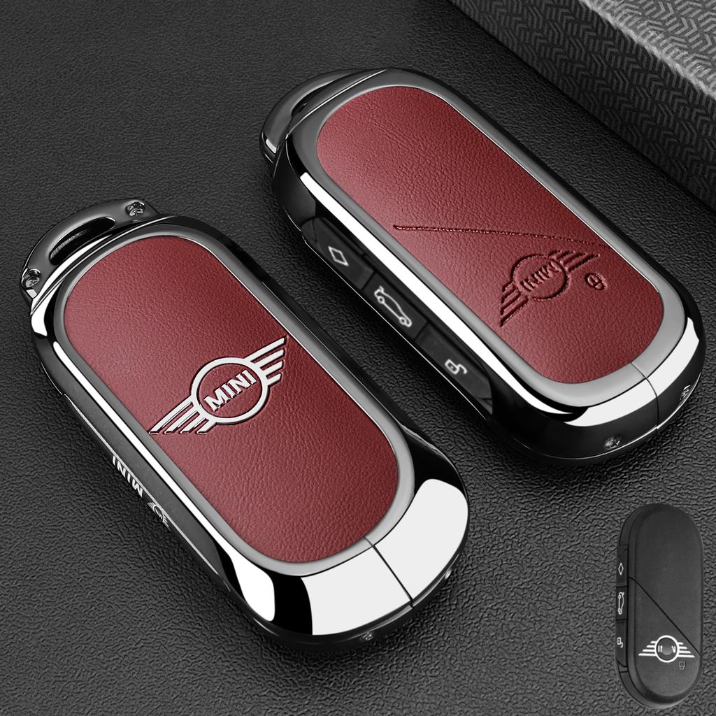 Кожаный чехол-брелок из сплава для автомобильного брелка-ключа For BMW MINI Cooper Countryman U25 J01 J05 F65 F66 2024 2025 Защитный брелок