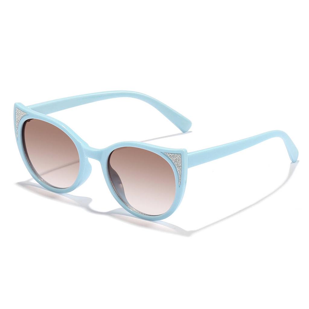 2026 New Children's Cute Cat-Ear Fine-Glitter Ins-Style Color Sunscreen Sunglasses For Outdoor Use