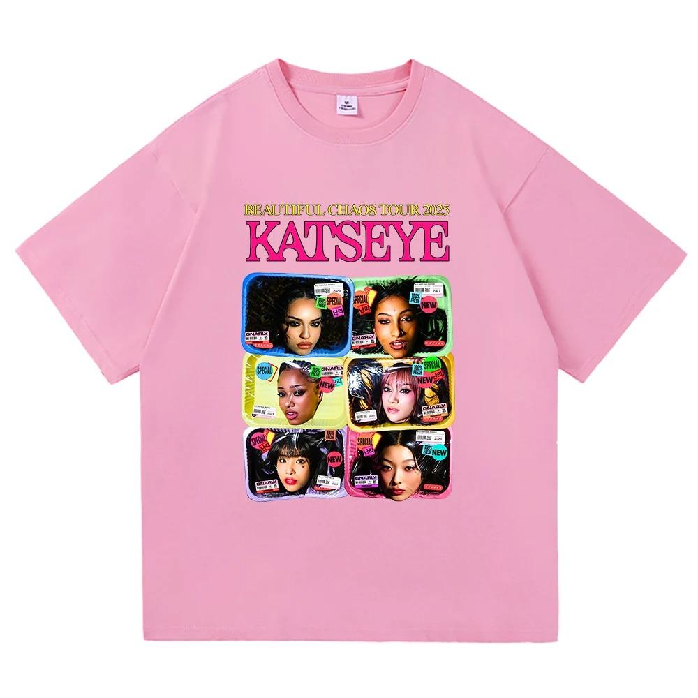 KATSEYE Новая футболка Internet Girl 2026 Винтажная Унисекс Стиль Харадзюку Высококачественная Хлопковая Футболка Винтажная Футболка