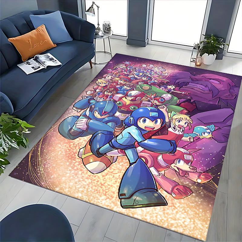1pc Mega Man Anime Cartoon Design Office Chair Mat Non-Slip Carpet for Home Decor, Gaming Room, Seasonal Gift.Y075