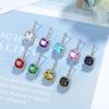 Lake Blue Light Luxury Fashion Zirconia Sparkling Classic Stud Earrings for Women Dazzling Female Elegant Accessories Timeless Jewelry