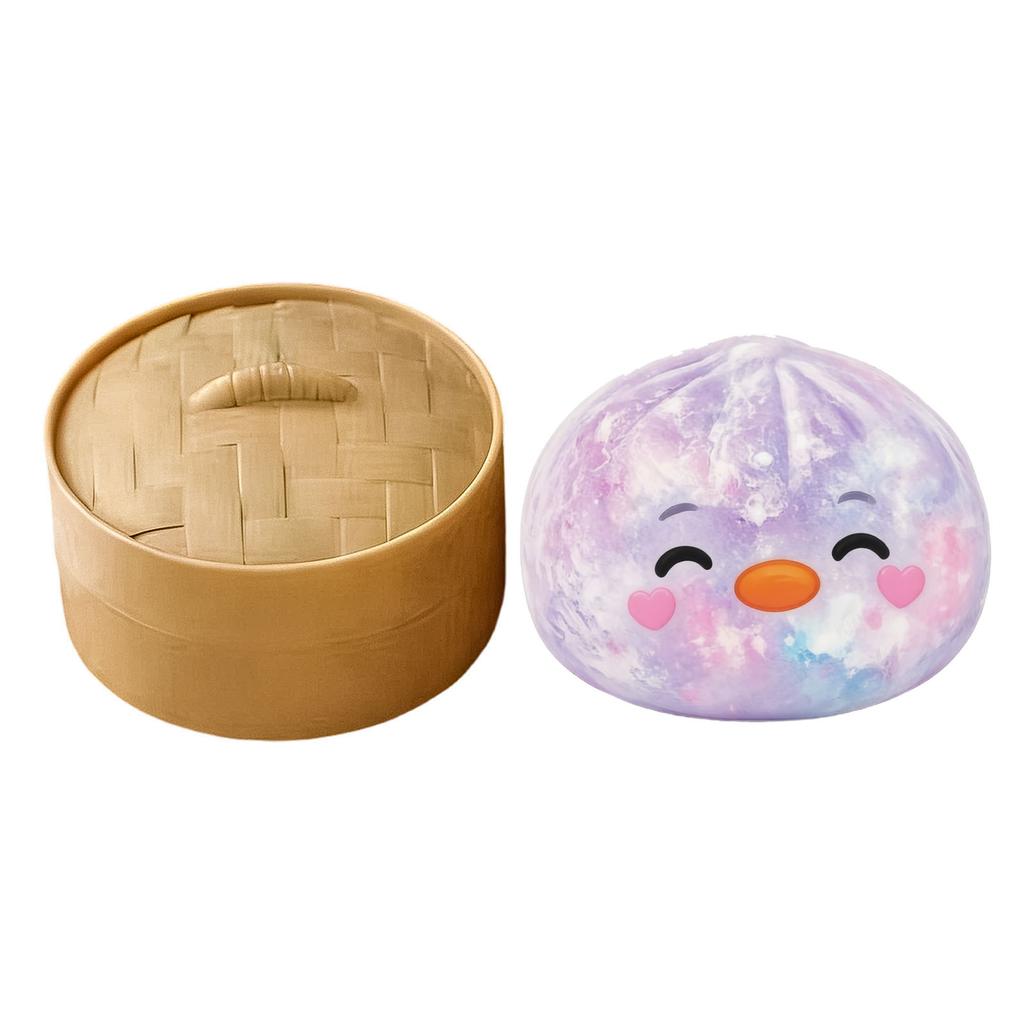 Squishy Stress Relief Dumpling Toy with Steamer Basket 6 5cm Soft Squeeze Sensory Toy Slow Rising Fidget Toy for Stress and Anxiety Relief