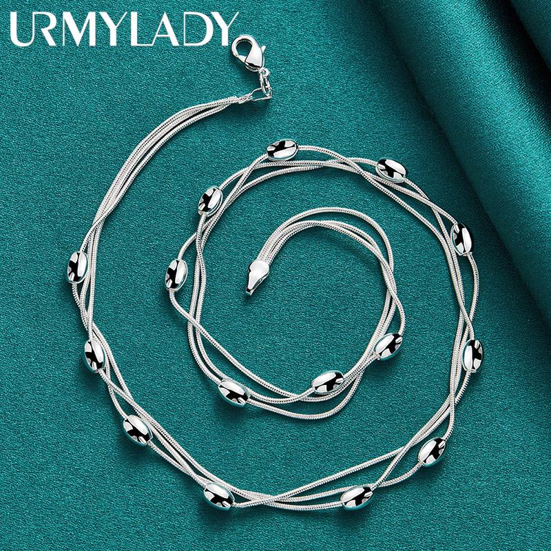 Ювелирные изделия ожерелья из стерлингового серебра 925 пробы, 18 дюймов, MN292