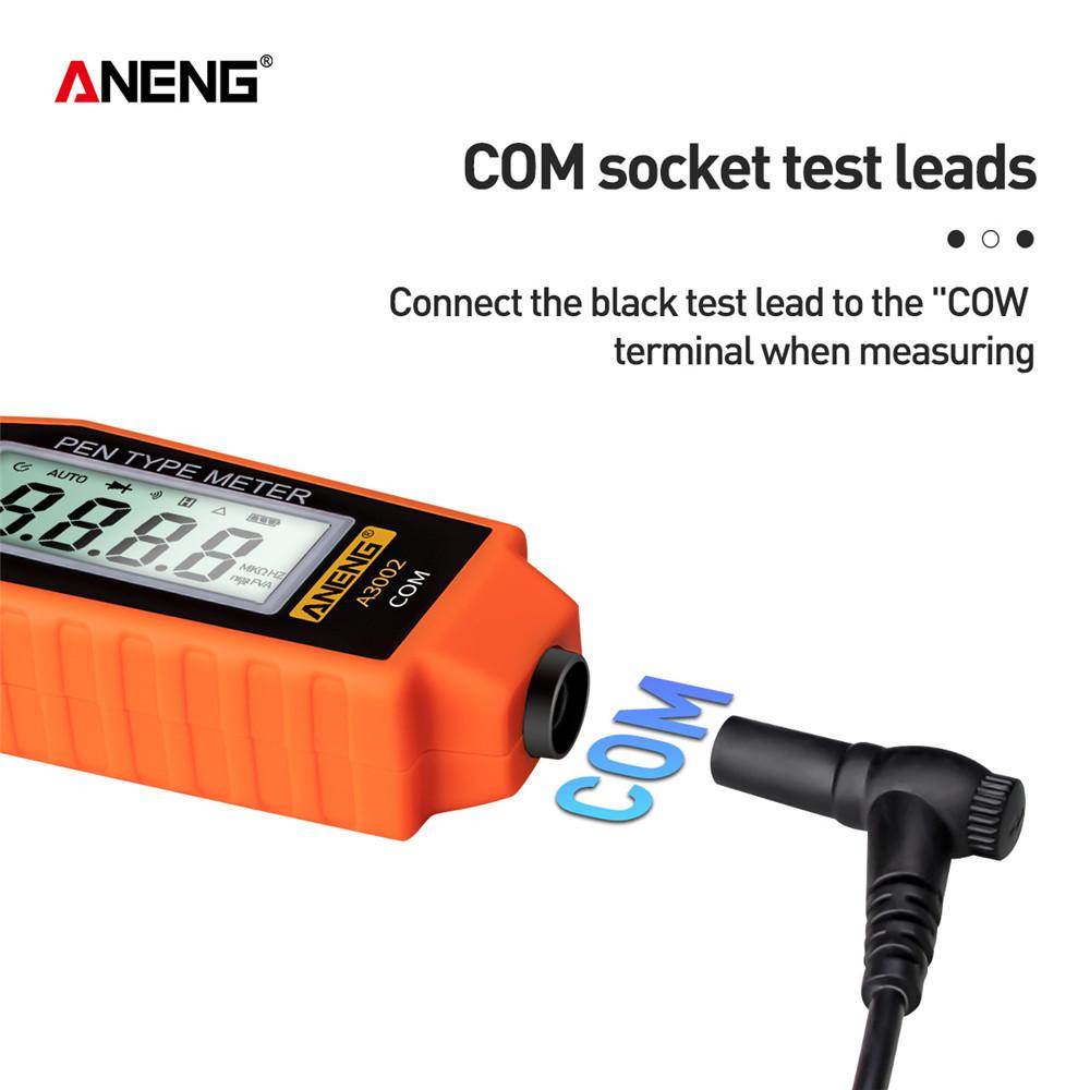 Aneng A3002 Цифровой мультиметр, ручка, тип 4000 отсчетов, с бесконтактным инструментом для проверки целостности диода, сопротивления переменному/постоянному напряжению