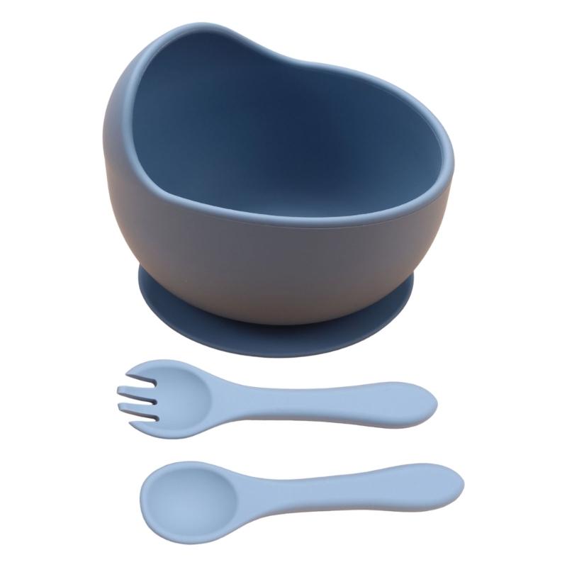 Пищевой силиконовый детский миска для кормления Нескользящая присоска Термостойкая Ложка с удобным захватом Для новорожденных детей