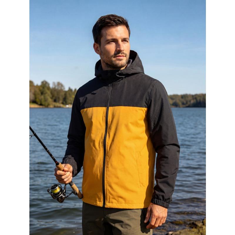 Plus Size Autumn Winter Thin Waterproof Hooded Outdoor Jacket For Men