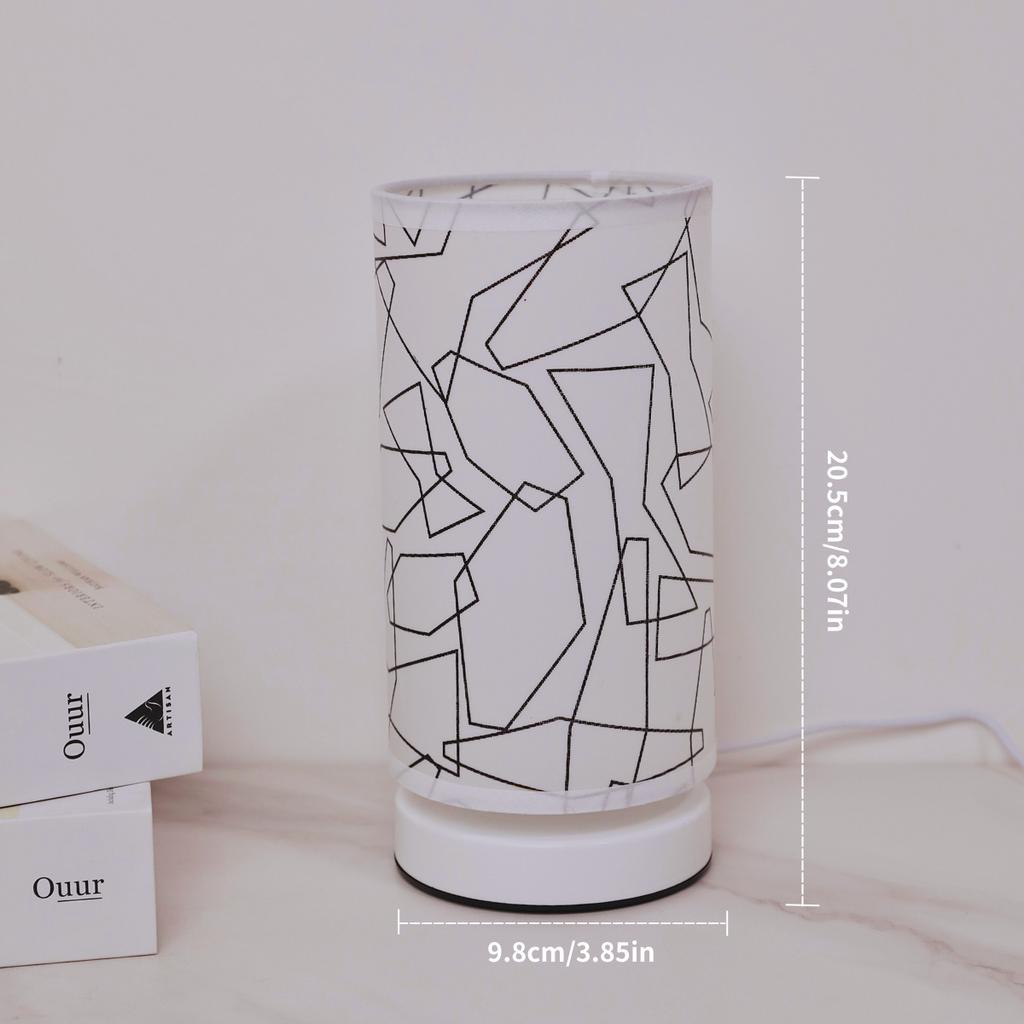 Тканевая настольная лампа USB, подходит для спальни, офиса, прикроватной тумбочки, книжной полки и декора гостиной