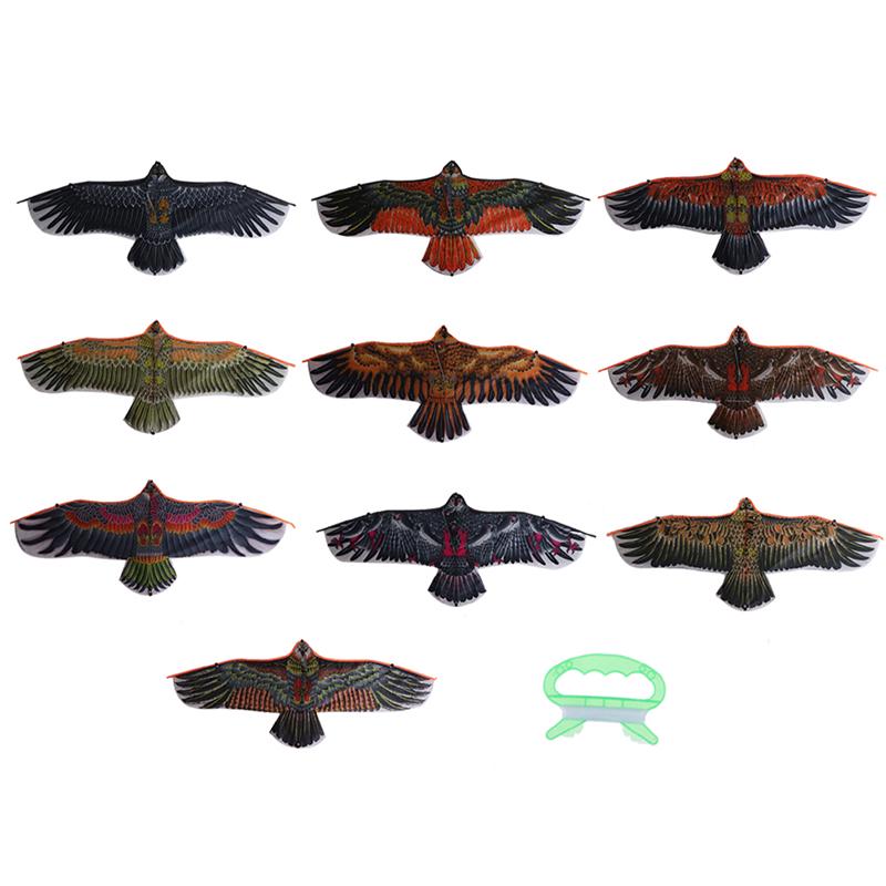 Цветной случайный уличный детский змей с летающей птицей, 1,1 м, плоский орлиный змей, игрушки