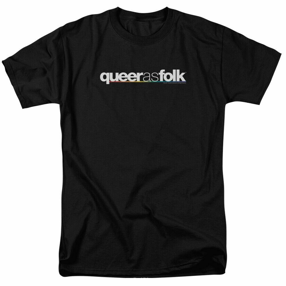 Queer As Folk Logo T Shirt Mens Licensed Classic TV Show Pride Tee Black