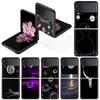 Роскошный чехол для Samsung Galaxy Z Flip 4 3 5G черный ПК жесткие чехлы для телефонов модная задняя крышка ZFlip Funda Space Star Galaxy Shell