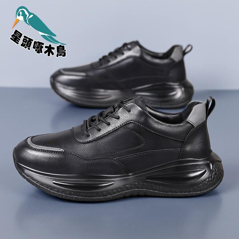 2025 Autumn and Winter New Fashion Running Leather Cowhide Men's Shoes Platform Trend Men's Shoes