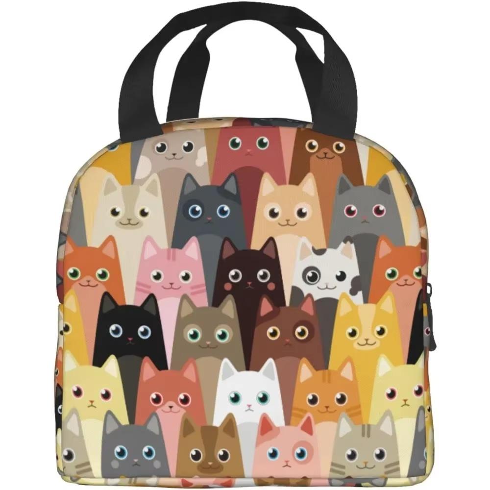 Розовые летние фрукты арбуз ананас кошка термосумка для ланча для девочек многоразовая сумка для ланча портативная сумка-холодильник для ланча