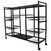 Standing Storage Shelf Carbon Steel Multipurpose Multiple Tiers Kitchen Storage Rack with Wheels Baskets for Pots Bowls