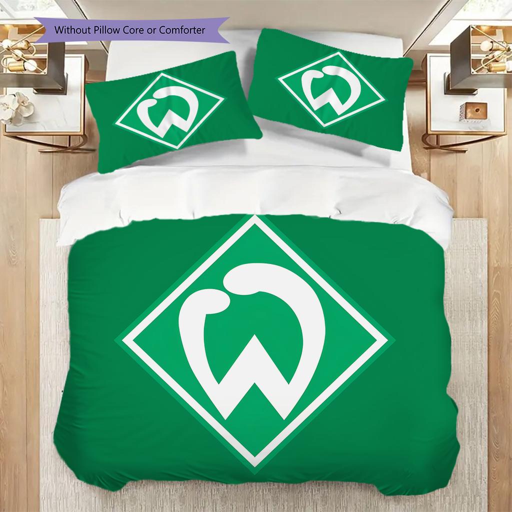 SV Werder Bremen Pattern Bedding Quilt Set Quilt Cover Pillowcase Home Decoration Birthday Gift (1 * duvet cover + 2 * pillowcase, without core)