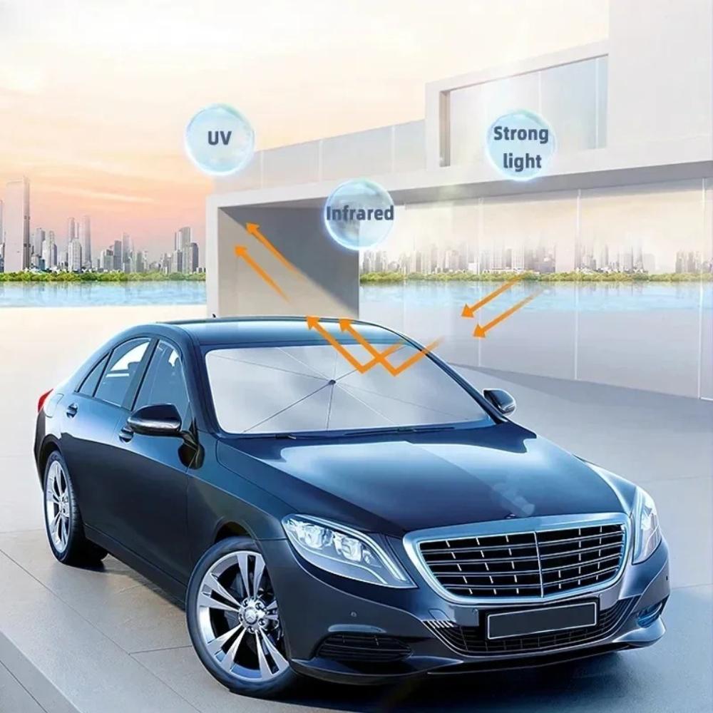 Обновленное лобовое стекло автомобиля с солнцезащитным козырьком на шнурке, складной автомобильный солнцезащитный козырек на выбор шести размеров