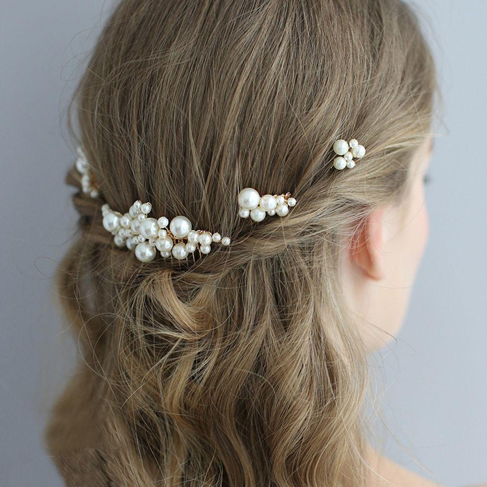 Wedding Party Haircomb Handmade Jewelry Bride Barrette Hairwear Pearl Hairpin Bridal Headpiece