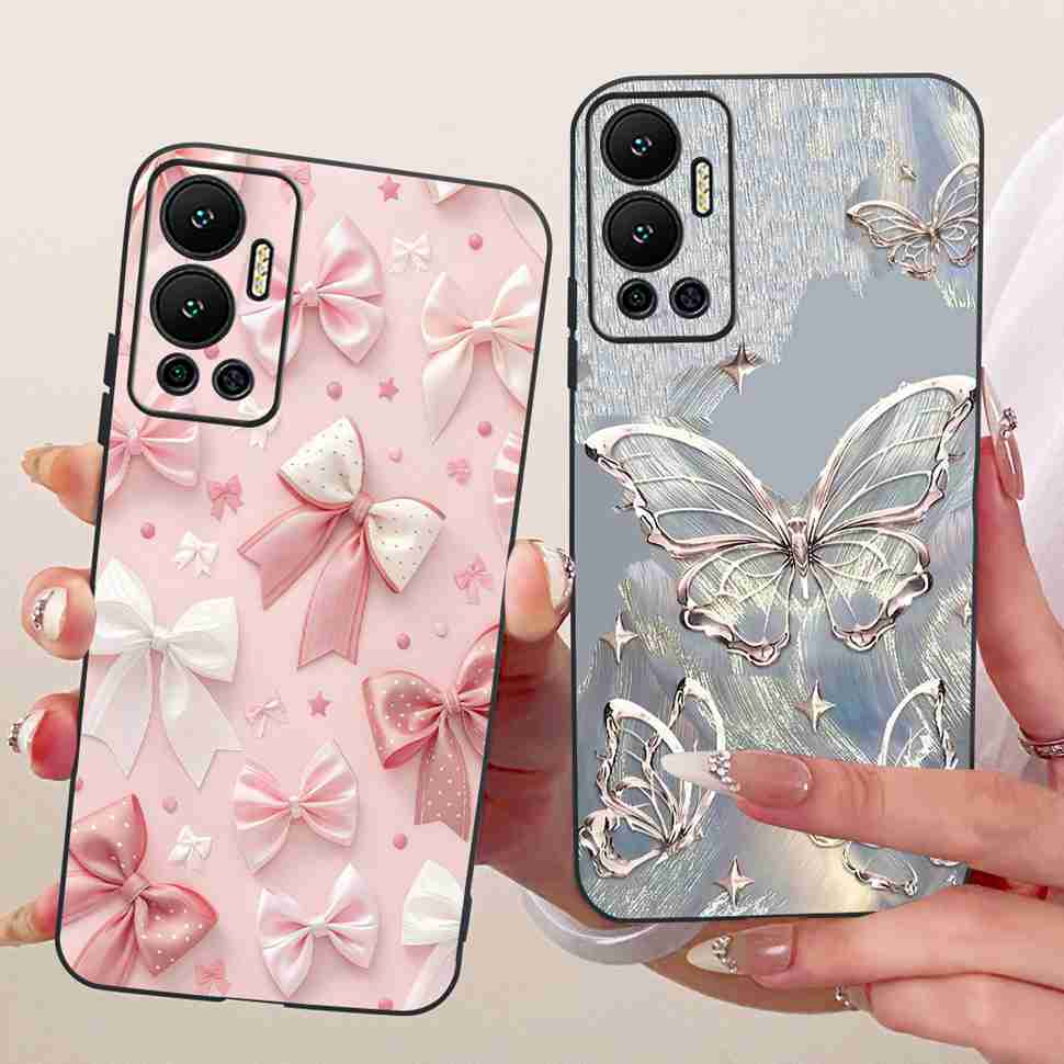 For Infinix Hot 12 Case Nice Butterfly Back Cover Phone Case Soft TPU Silicone Coque Cases For Infinix Hot12 Hot 12 Bumper
