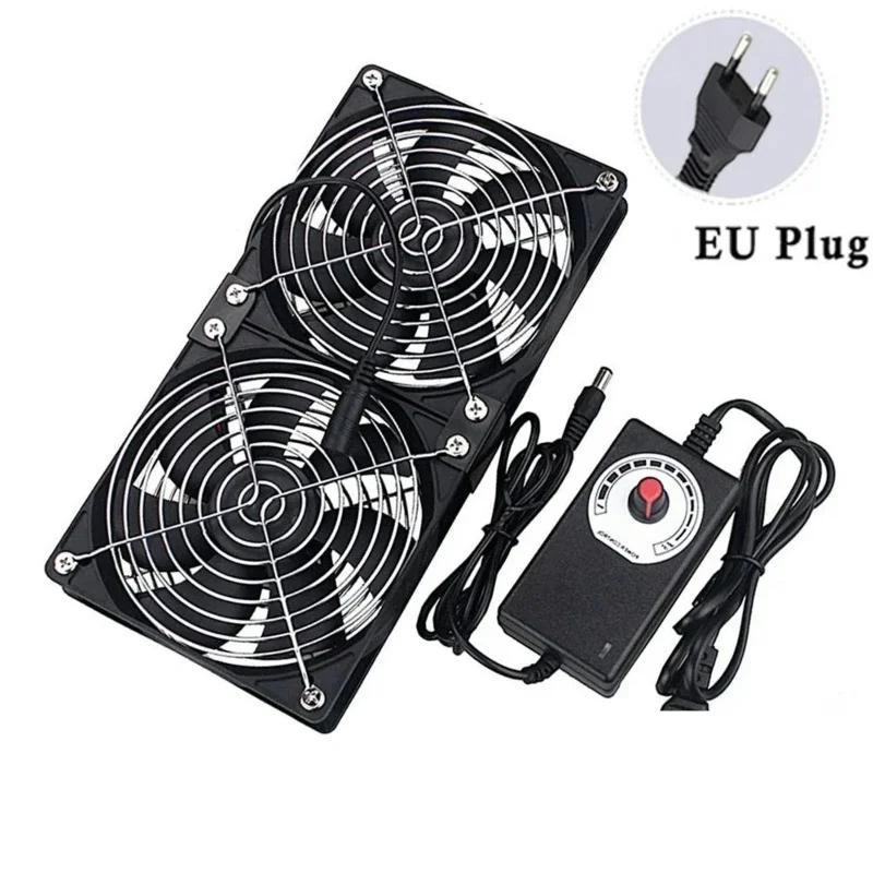 Server PC Cooling Fan 120mm 3000RPM with Controller, 12V/220V Dual Voltage for BTC Mining Workstation Chassis Radiator