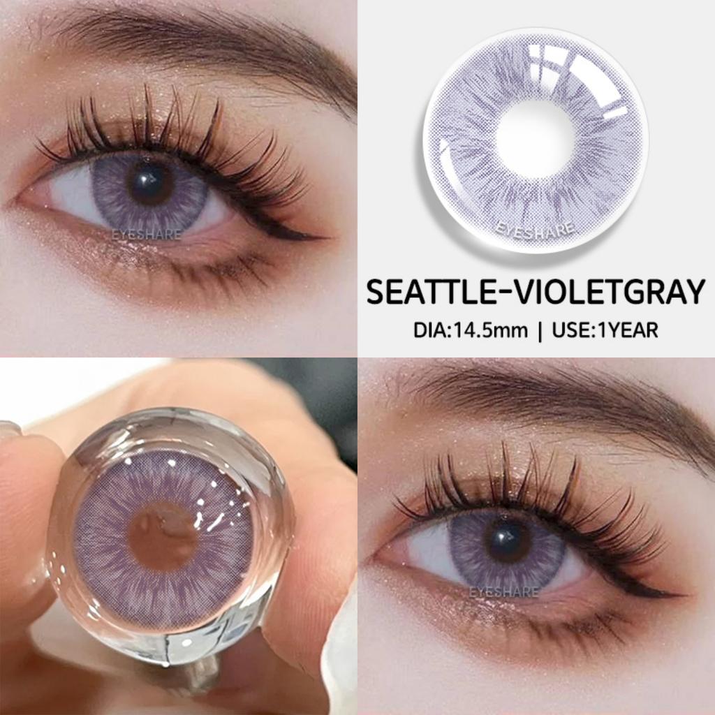 Eyeshare Цветные контактные линзы 1 пара цветных контактных линз модные темно-зеленые линзы для очков серые натуральные контактные линзы годовые линзы