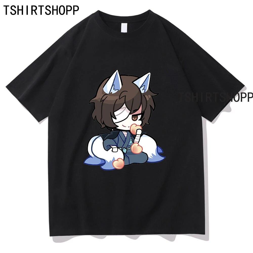 Футболки Osamu DAZAI, футболка с аниме Bungo Stray Dogs, одежда унисекс, повседневная хлопковая летняя футболка Harajuku Kawaii, футболки с героями мультфильмов унисекс