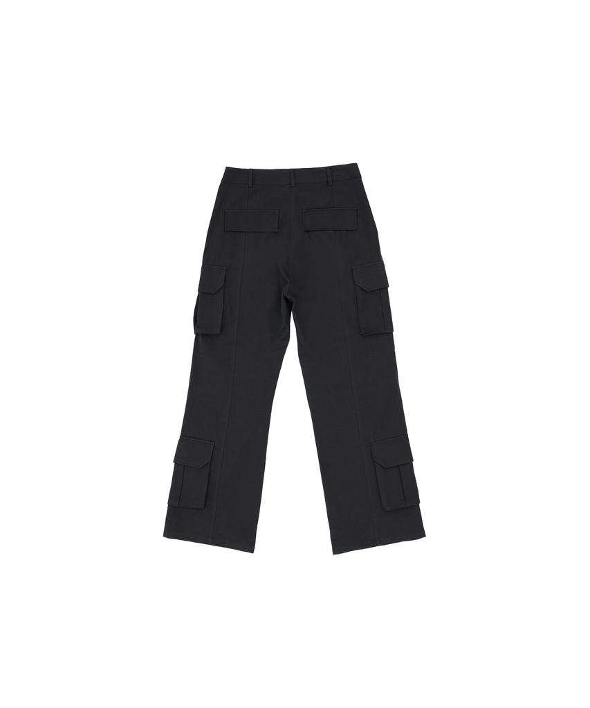 320SHOWROOM 4Cargo Pocket Pintuck Keyring Straight Pants Charcoal