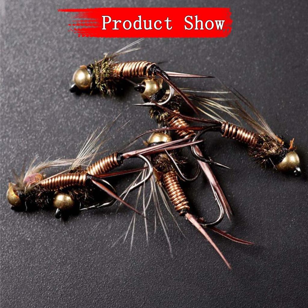 6 шт./коробка искусственная насекомая приманка Brasshead Prince Nymph&Royal WulffFly приманка для ловли форели/баса/окуня/сома/карпа/судака