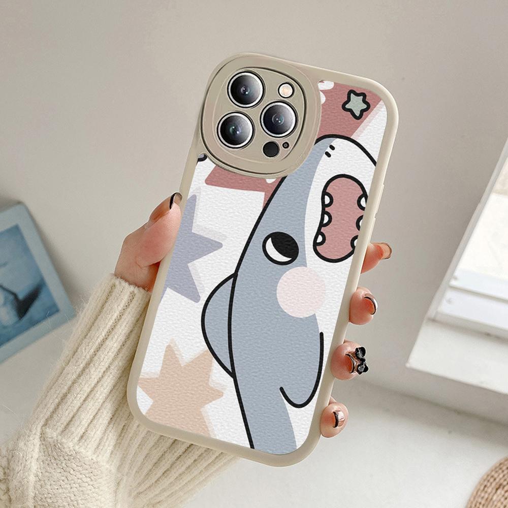 Новый чехол для телефона «Ухмыляющаяся акула» для Iphone 14 13 11 12 Pro MAX 13 12 MiNi 7 8 14 plus X XS XR Чехлы из кожи ягненка с изображением акулы