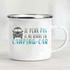 Camping Car Enamel Mug Adventure Together Cup Gift Idea for Camper Van Picnic Metal Insulating Outside Outdoor Festival Travel