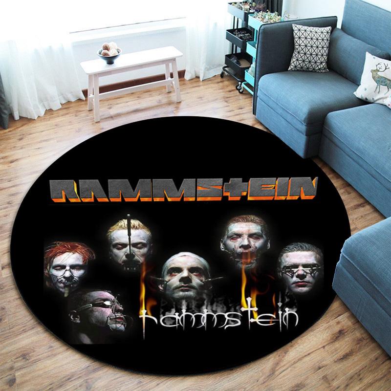 Известная немецкая рок-хэви-метал группа Rammstein Плитка Линдеманн Круглый ковер Декорация Противоскользящий Домашний коврик для стола и стульев Коврик для коридора и двери Ковер D5