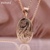New Fashion Hollow Pendant Women Rose Gold Color Lovely Creative Daily Life Designed Oval Pendant Necklace