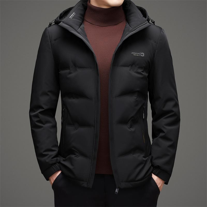 Зимняя мужская куртка-пуховик для мужчин среднего возраста, деловой, повседневный, из молочного шелка, мужская, утепленная, для папы