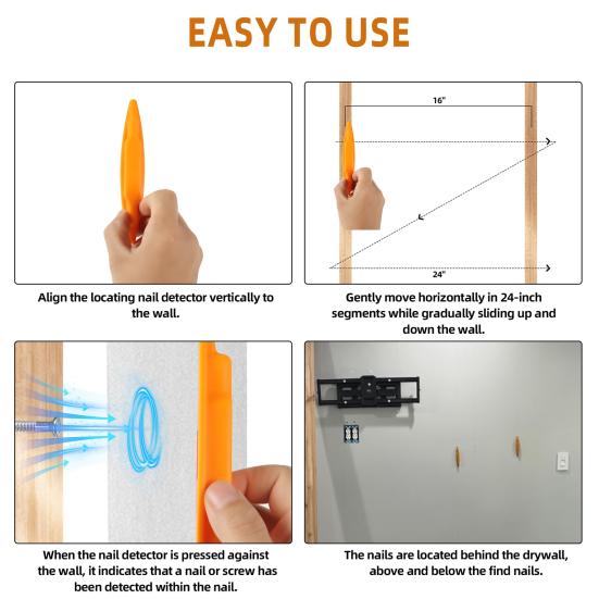 Магнитный искатель шпилек, локатор шурупов, высокая точность, не требует батареек, простой