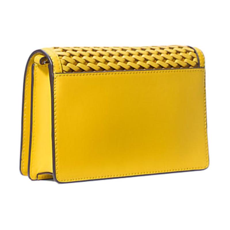MICHAEL KORS Jet Set Handwoven Leather Shoulder Crossbody Bag Medium Women Dandelion Yellow