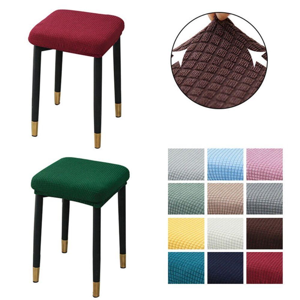Elastic Stool Cover Plaid Chair Cover Small Square Seat Cover Restaurant