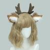 Party Headpiece Reindeer Antler Headband Plush Deer Ears Antler Hair Hoop Head Hoop  for Kids Adult