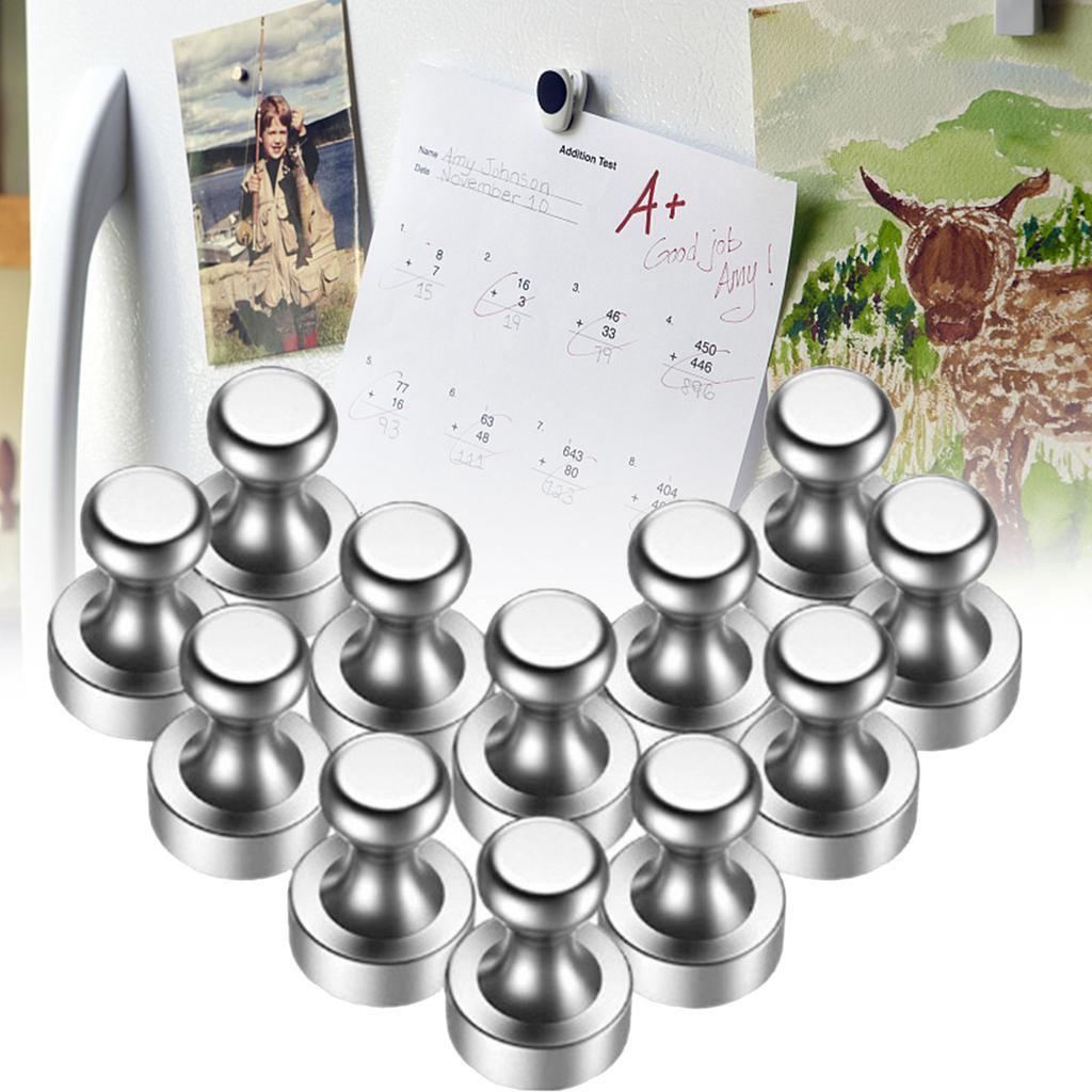 12-60pcs Metal Magnetic Push Pins Magnets Hooks Hanger Home Office Refrigerator Whiteboard Map Calendar Pinboard Key Coat Hanger