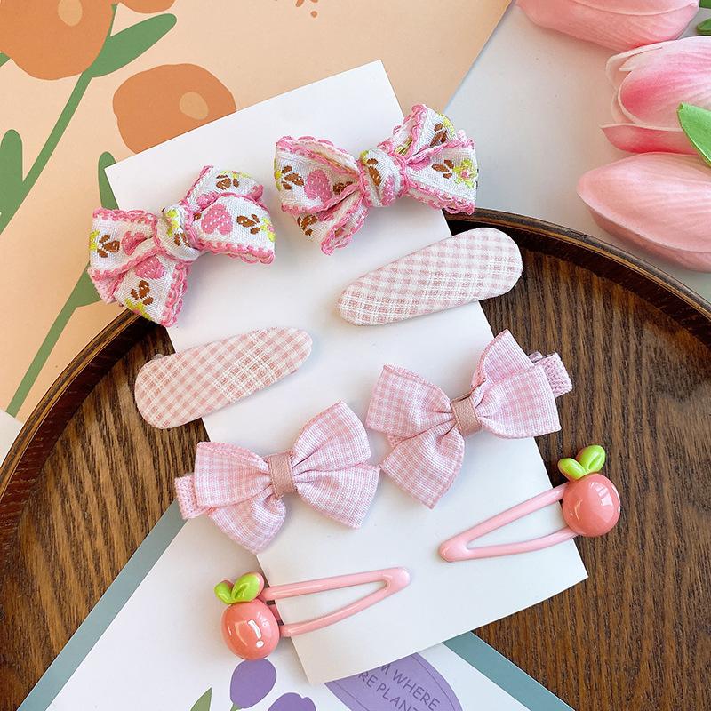 8 шт./компл. Эстетическая цветочная заколка для волос для девочек бежево-розовая серия бабочка бант сердце заколка для волос для девочек аксессуары для волос