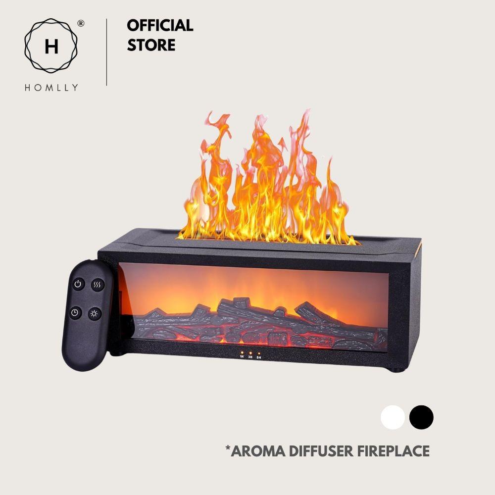 HOMLLY 3D Камин с пламенем Арома Увлажнитель Диффузор с пультом дистанционного управления (150мл)