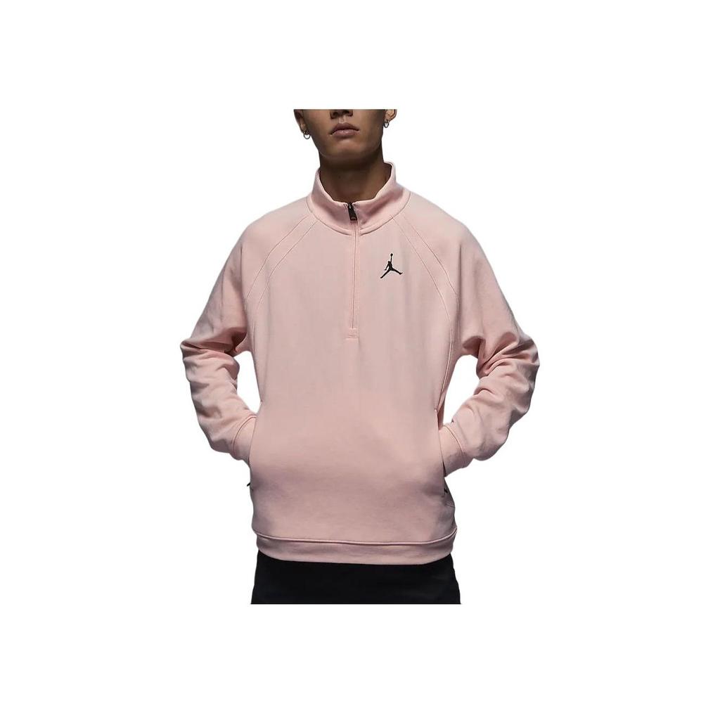 Jordan Sport Solid Color Stand Collar Half Zip Casual Quick Dry Long Sleeve T-Shirt Men Tops Legendary-Pink FB7564-622