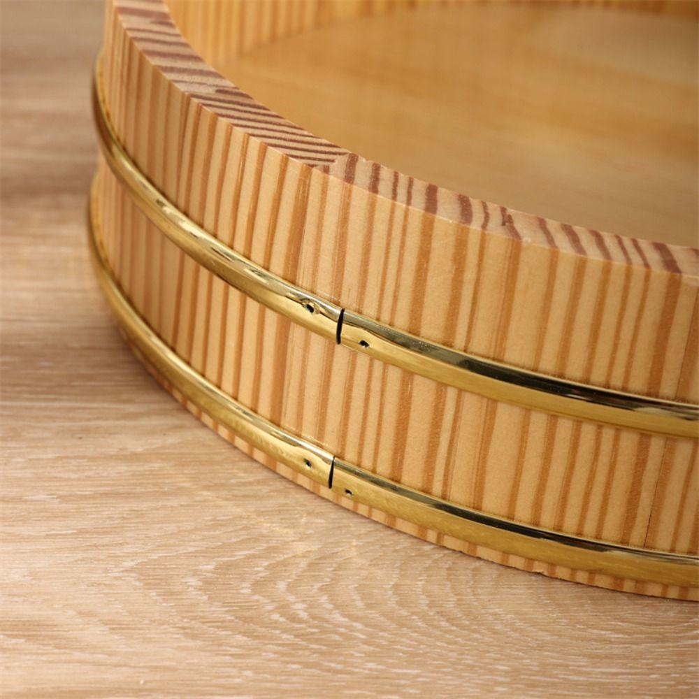 Reusable Rice Sushi Bowl Bucket Tub Rustic Round Tray Japanese Steamer Barrel Food Serving