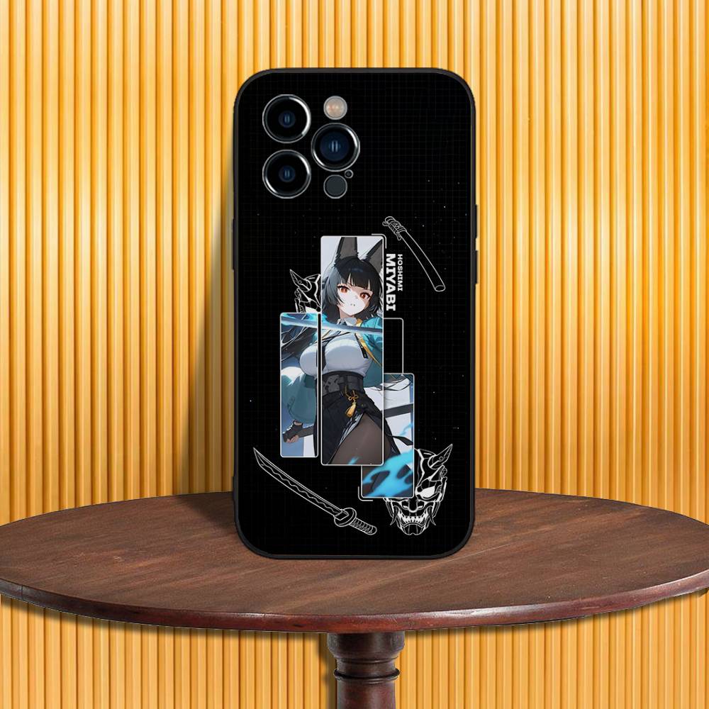 Чехол для телефона Miyabi Hoshimi ZZZ Для iPhone 17,16,15,14,13,12,11,Pro,Max,Plus,X,XS,SE4,E,Mini,Мягкий черный чехол