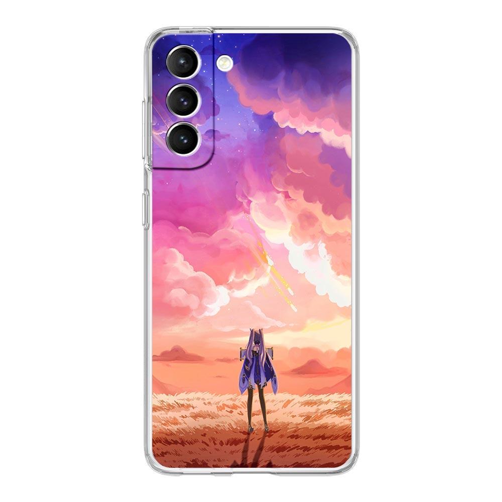 Чехол для телефона с пейзажем из игры Genshin Impact Для Samsung Galaxy S23 Ultra S22 5G S20 S21 FE 5G S10E S9 S8 S10 Plus Мягкий прозрачный чехол