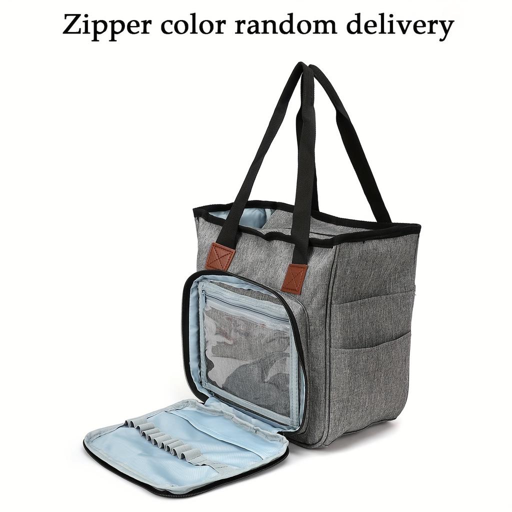 1 шт., органайзер для вязания пряжи, сумка-органайзер для вязания, сумка для хранения пряжи, большая вместительная сумка для вязания крючком, портативная сумка для пряжи