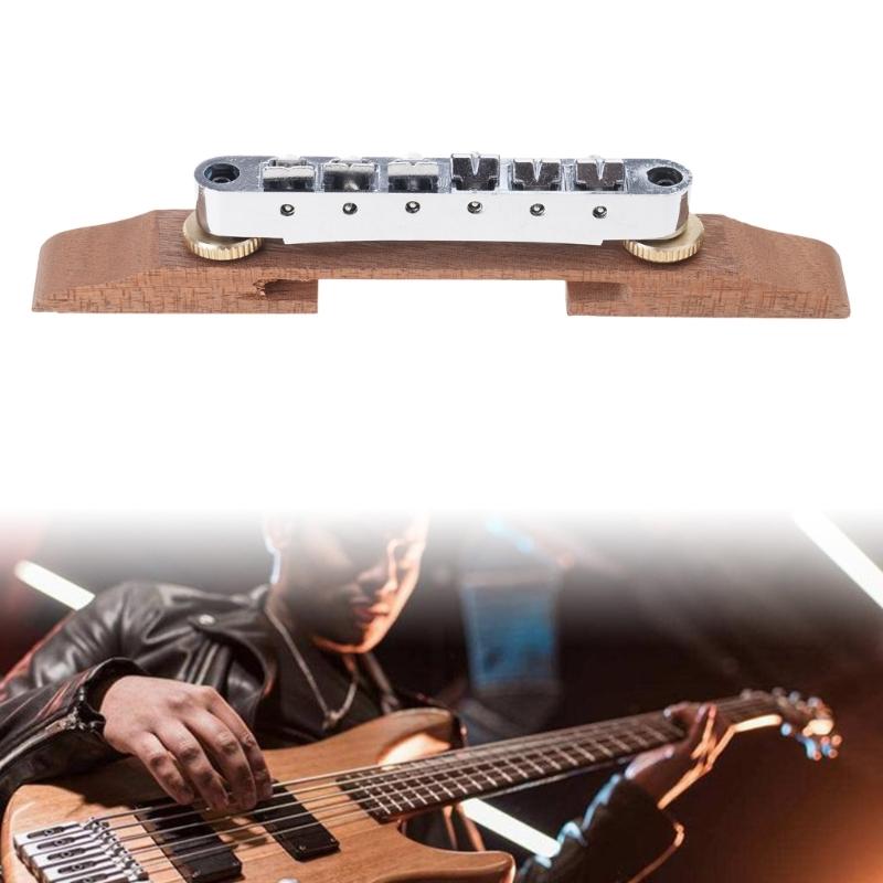 Jazz Guitar Bridge Electric Guitar Bridge Plate Guitar Part 6 String Wood Guitar Bridge for Electric Guitar Saddles