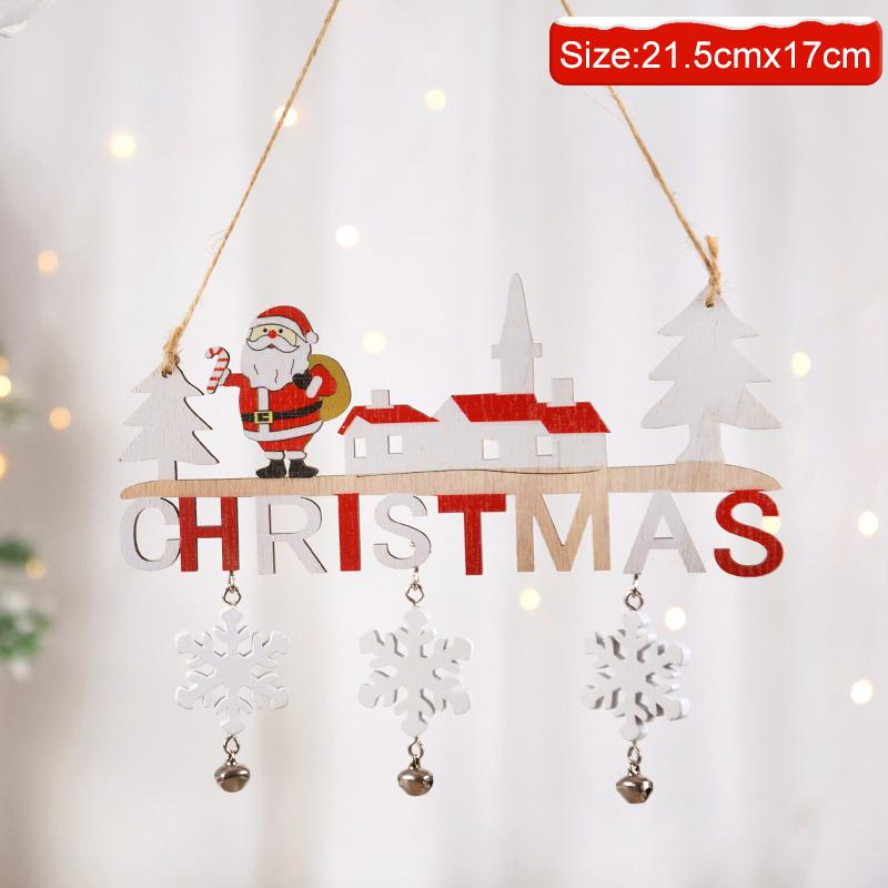 Christmas Tree Decorations Dwarf Santa Claus Wooden Door Hanging Decoration Santa Claus Snowman Door Pendant Cartoon Decoration
