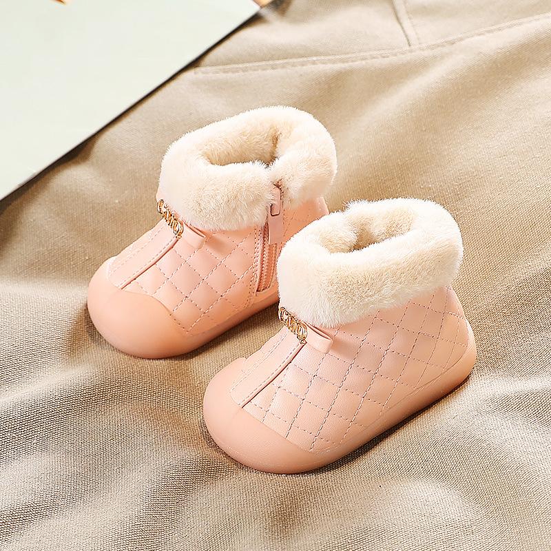 Botas Para Niña Baby Snow Boots Winter New Boy Cotton Boots Warm Walking Shoes Girl Ankle Boot Cute Padded Boot Child Shoe Botas