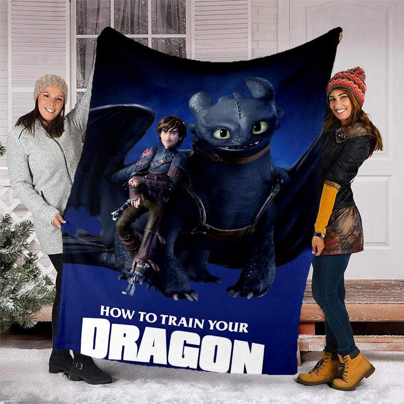 Dragon Theme Printed Blanket Perfect For Couch Bed Travel Outdoor Use Machine Washable Cozy Durable