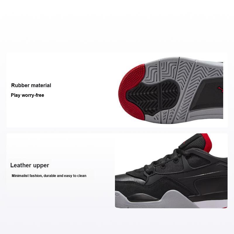 Детские кроссовки Air Jordan 4 RM PS Bred Черный Волчий серый Белый FQ7936-061